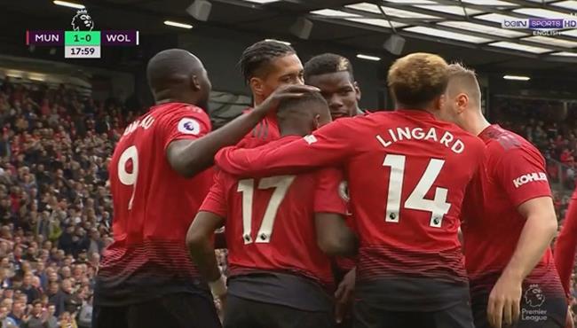 اهداف مباراة مانشستر يونايتد وولفرهامبتون 1 1 الدورى الانجليزى