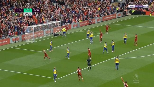 هدف ليفربول الاول في مرمي ساوثهامبتون