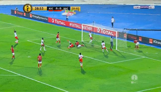 ايمن اشرف يهدر فرصة هدف محقق امام حوريا الغيني