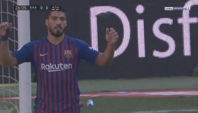 سواريز يهدر اسهل فرصة لـ برشلونة امام اتلتيك بلباو