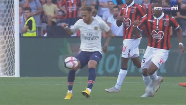 شاهد مهارة نيمار الرائعه تتسبب فى طرد لاعب نيس