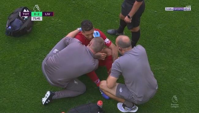 اصابة فيرمينو وخروجه في مباراة ليفربول وتوتنهام