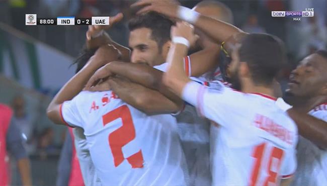 هدف الامارات الثاني في مرمي الهند بكأس اسيا