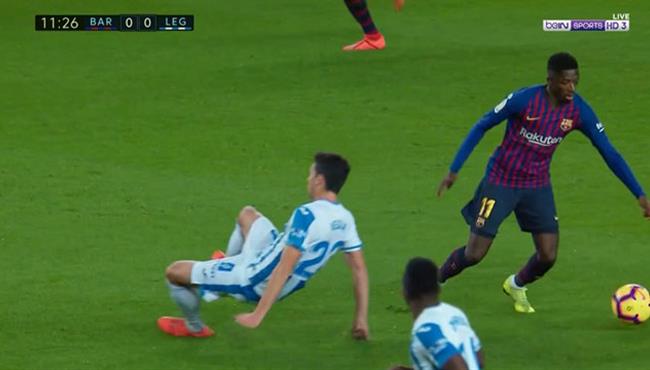 مراوغة رائعة من ديمبيلي لمدافع ليجانيس في الدوري الاسباني