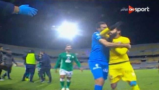 خناقة بين لاعبي الزمالك والاتحاد السكندري بالدوري المصري
