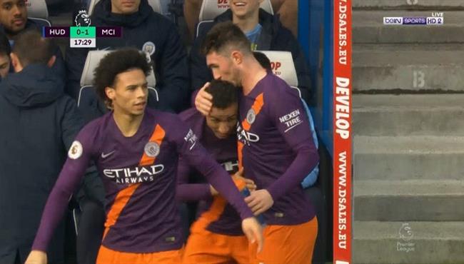 هدف مانشستر سيتي الاول في مرمي هدرسفيلد بالدوري الانجليزي