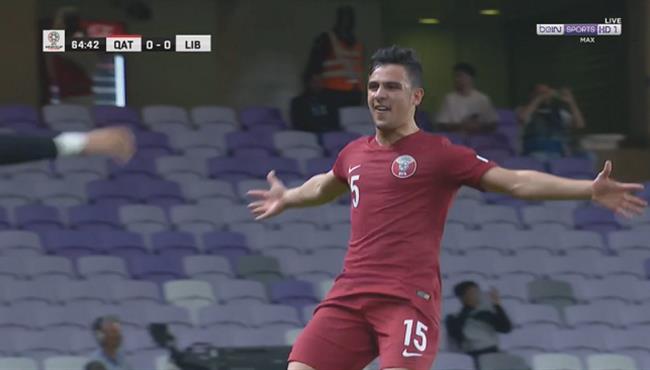 هدف قطر الاول الرائع فى مرمي لبنان بتعليق رؤوف خليف
