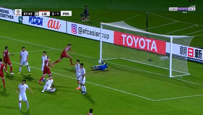 هدف لبنان الرابع في مرمي كوريا الشمالية بتعليق حفيظ دراجي