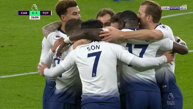 اهداف مباراة توتنهام وكارديف سيتي 3 0 الدوري الانجليزي