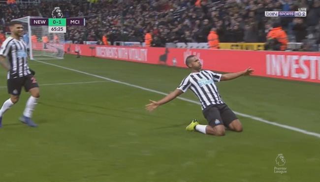 هدف تعادل نيوكاسل مع مانشستر سيتي 1 1 تعليق حفيظ دراجي