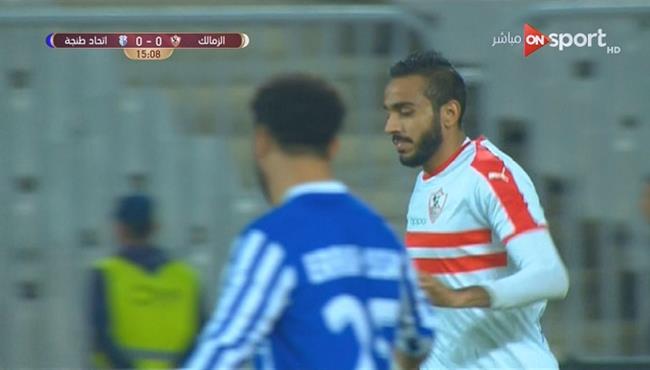 محمود كهربا يهدر انفراد امام مرمي اتحاد طنجه بكاس الكونفيدرالية