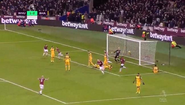 اهداف مباراة وست هام وبرايتون 2 2 الدوري الانجليزي