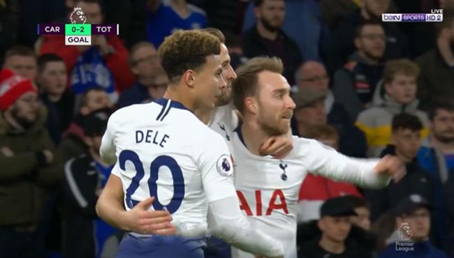 هدف اريكسن في مرمي كارديف سيتي بالدوري الانجليزي