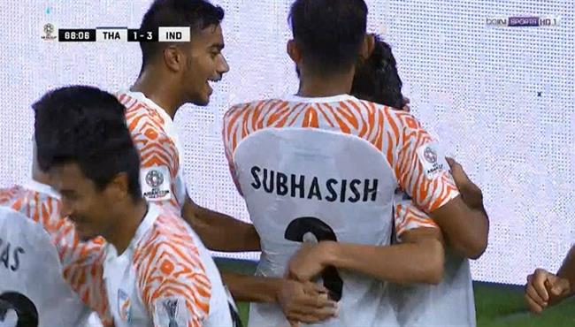 هدف الهند الثالث في مرمي تايلاند بكأس اسيا