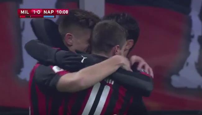 اهداف مباراة ميلان ونابولي 2 0 كأس ايطاليا