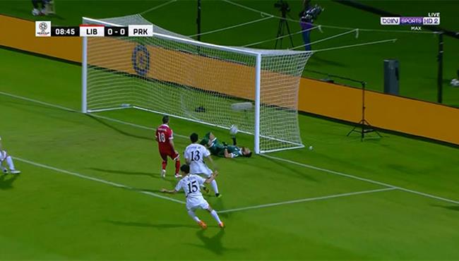 هدف كوريا الشمالية الاول في مرمي لبنان بتعليق حفيظ دراجي