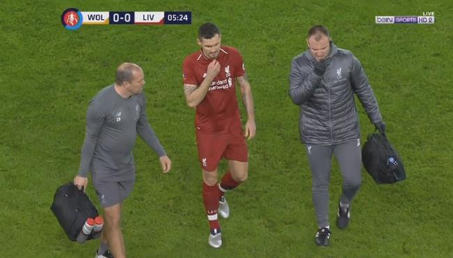 اصابة لوفرين وخروجه فى مباراة ليفربول وولفرهامبتون بكأس الاتحاد الانجليزي