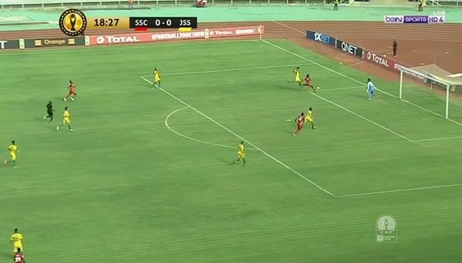 العارضة تحرم سيمبا من هدف اول امام شبيبة الساورة في دوري ابطال افريقيا