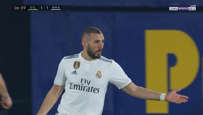 هدف تعادل ريال مدريد مع فياريال 1 1 كريم بنزيما