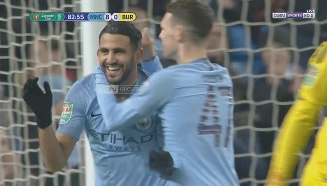 هدف رياض محرز فى مرمي بيرتن البيون بكأس الرابطة الانجليزية