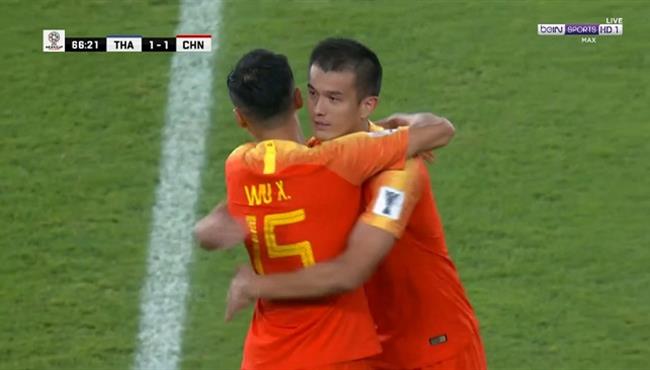 هدف تعادل الصين مع تايلاند 1 1 كأس اسيا