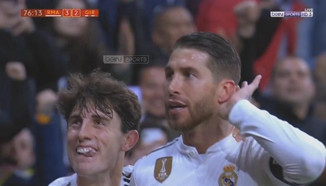 هدف ريال مدريد الثالث في مرمي جيرونا سيرجو راموس