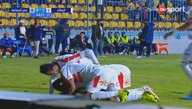 هدف الزمالك الثاني في مرمي مصر المقاصة محمود علاء