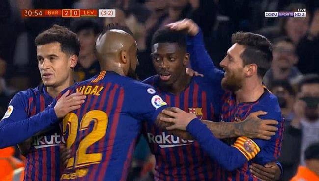 اهداف مباراة برشلونه وليفانتي 3 0 كاس ملك اسبانيا