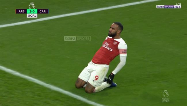 هدف لاكازيت في مرمي كارديف سيتي بالدوري الانجليزي