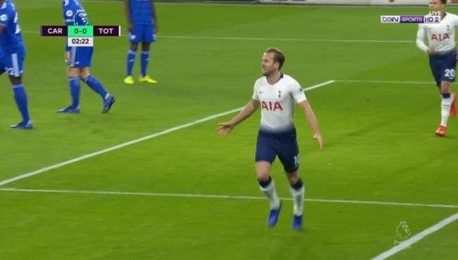 هدف هاري كين في مرمي كارديف سيتي بالدوري الانجليزي