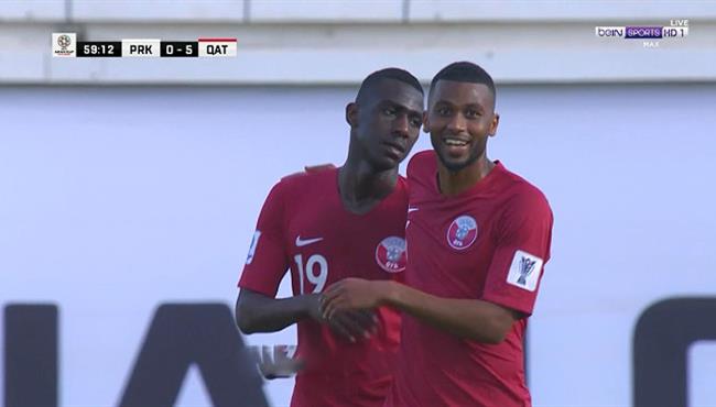 هدف قطر الخامس في مرمي كوريا الشمالية بكأس اسيا