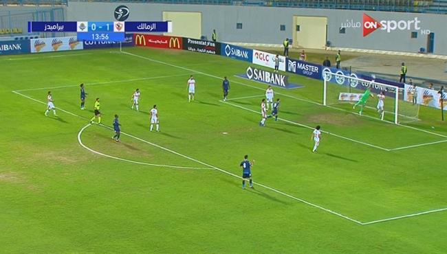 محمود علاء يمنع هدف محقق لبيراميدز من علي خط المرمي