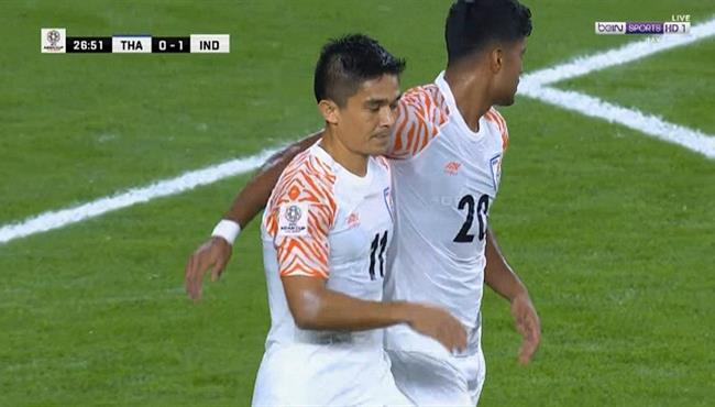 هدف الهند الاول في مرمي تايلاند 1 0 كأس اسيا