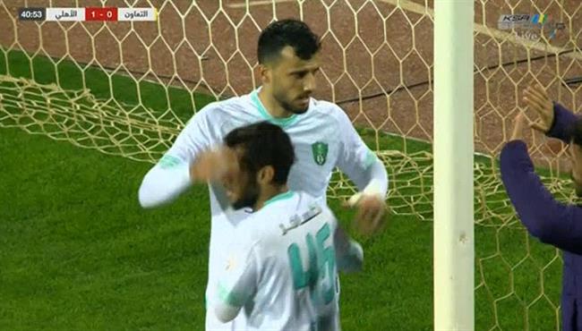 هدف اهلي جدة الاول في مرمي التعاون بالدوري السعودي