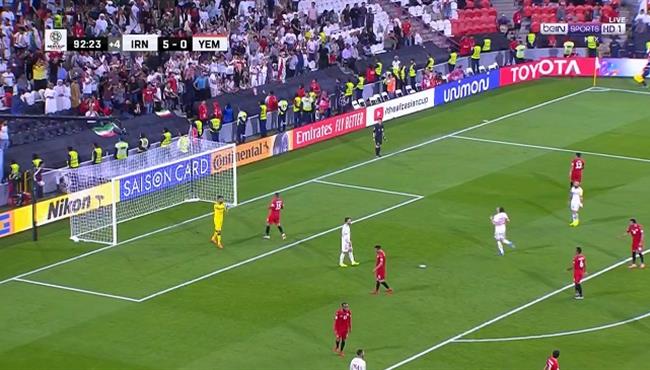 العارضة تحرم ايران من هدف سادس خرافي امام اليمن بكأس اسيا