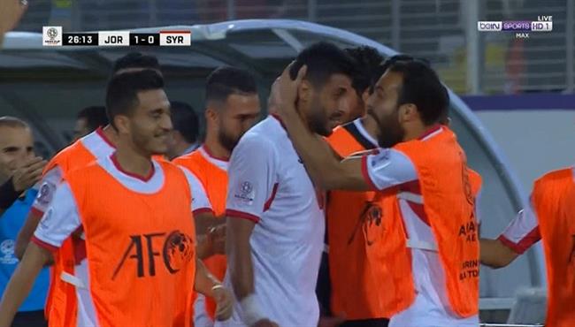هدف الاردن الاول في مرمي سوريا 1 0 تعليق رؤوف خليف