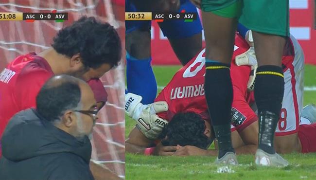 اصابة مروان محسن وبكاءه في مباراة الاهلي وفيتا كلوب
