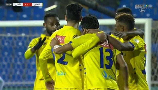 هدف تعادل التعاون مع اهلي جدة 1 1 الدوري السعودي