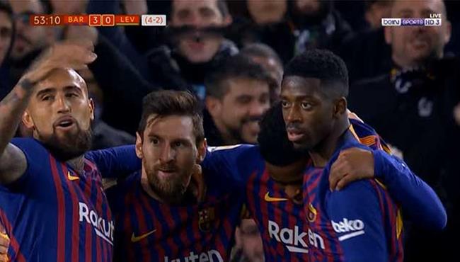 هدف ميسي في مرمي ليفانتي بكاس ملك اسبانيا