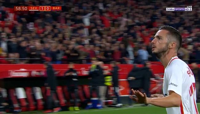 هدف اشبيلية الاول في مرمي برشلونة بكأس ملك اسبانيا