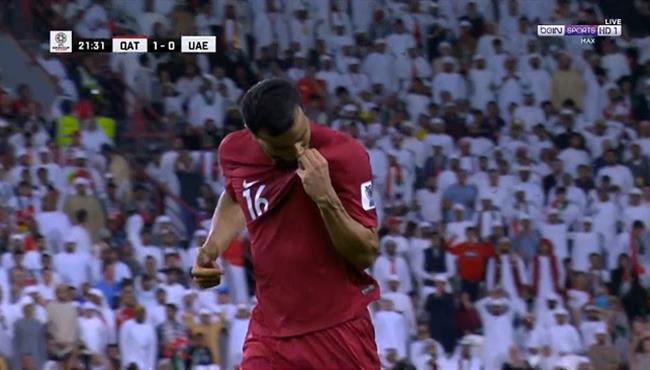 هدف قطر الاول في مرمي الامارات تعليق رؤوف خليف