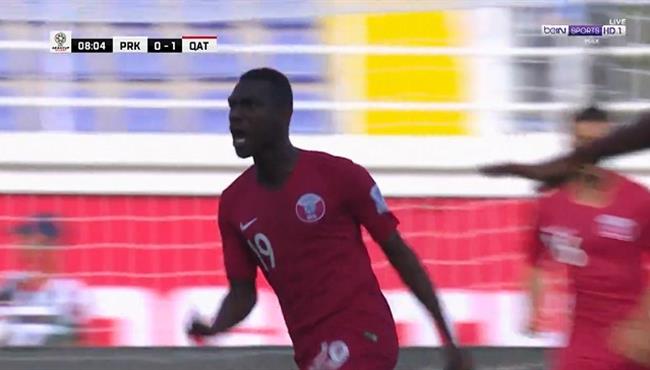 هدف قطر الاول في مرمي كوريا الشمالية بكأس اسيا