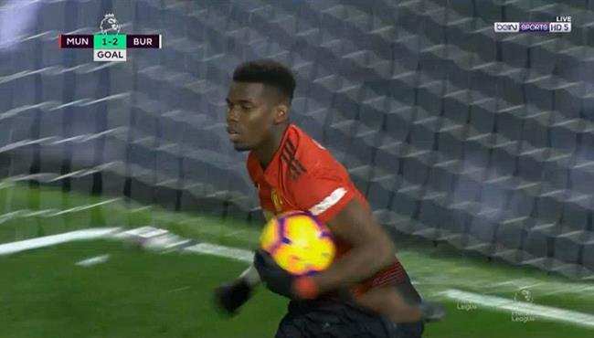 هدف مانشستر يونايتد الاول في مرمي بيرنلي بوجبا