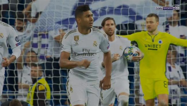 هدف تعادل ريال مدريد مع كلوب بروج 2 2 كاسيميرو