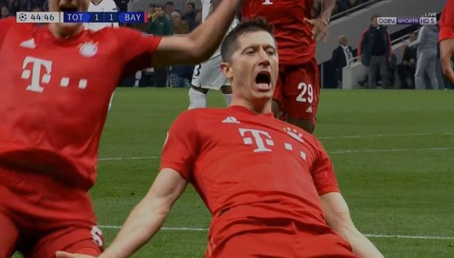 هدف ليفاندوفسكي الرائع في مرمي توتنهام بدوري ابطال اوروبا
