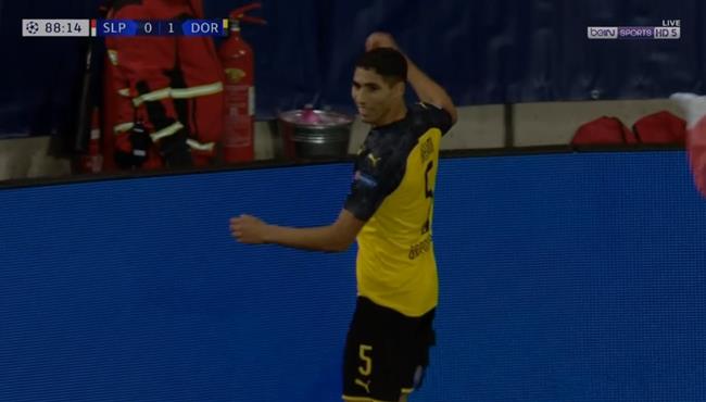 هدف اشرف حكيمي الثاني في مرمي سلافيا براج بدوري ابطال اوروبا