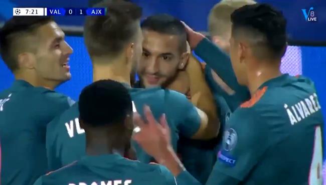 هدف حكيم زياش المذهل في مرمي فالنسيا بدوري ابطال اوروبا