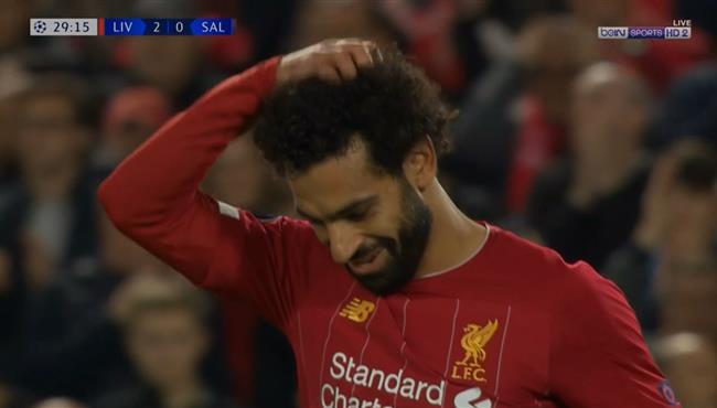 محمد صلاح يهدر انفراد في مباراة ليفربول وسالزبورج