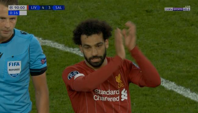 لحظة تبديل محمد صلاح في مباراة ليفربول وسالزبورغ بدوري ابطال اوروبا