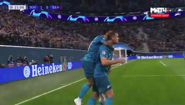 اهداف مباراة بنفيكا وزينيت بطرسبرج 1 3 دوري ابطال اوروبا